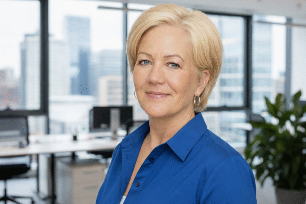 headshot with longer hair